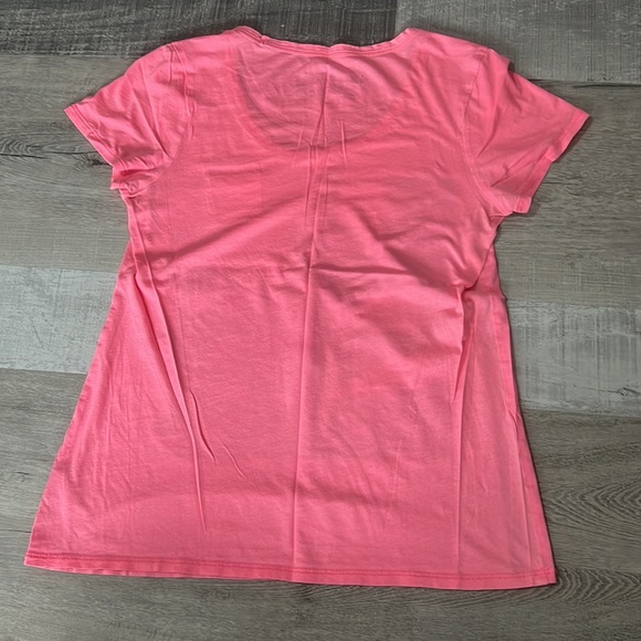 Nollie Neon Pink & Gray V-Neck Graphic T-Shirt Size Small Abstract - Picture 8 of 8